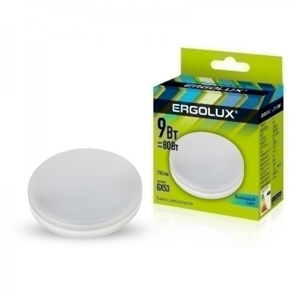 Ergolux.Лампа светодиодная 9 Вт 4500K-GX53