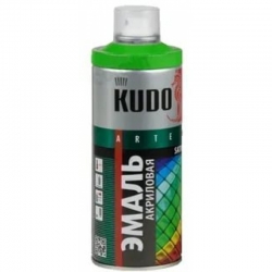 KUDO.Эмаль универсальная акриловая ярко-зеленая 520мл