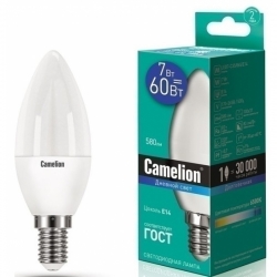 Camelion.Лампа светодиодная 10 Вт 6500K-E14 свеча