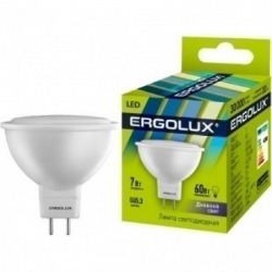 Ergolux.Лампа светодиодная 7 Вт 6500K-GU5.3