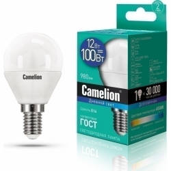 Camelion.Лампа светодиодная 12 Вт 6500K-E14 шарик